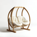 Hamak lub fotel wisz?cy, Podw¨®jne wisz?ce fotel z naturalnego ogrodu i ?mietany w litym drewnie i rattan owalne 180 x 120 x 190 cm