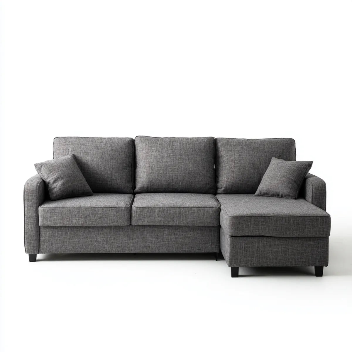 Sofa, Kanapa naro?na z reklamacj? ciemnoszary 230 x 145 x 85 cm poliester prostok?tna