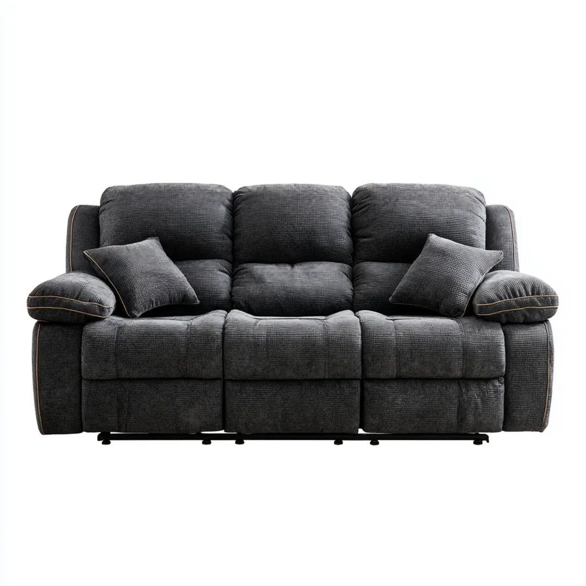 Sofa, rozk?adana sofa 3 miejsca ciemnoszary w prostok?tnym kszta?cie poliestru 210 x 95 x 102 cm