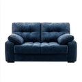 Sofa 2 niebieskie, aksamitne ?¨®?ka w poliestrze z ?ebrowanymi w?¨®knami 160 x 90 x 95 cm prostok?tne