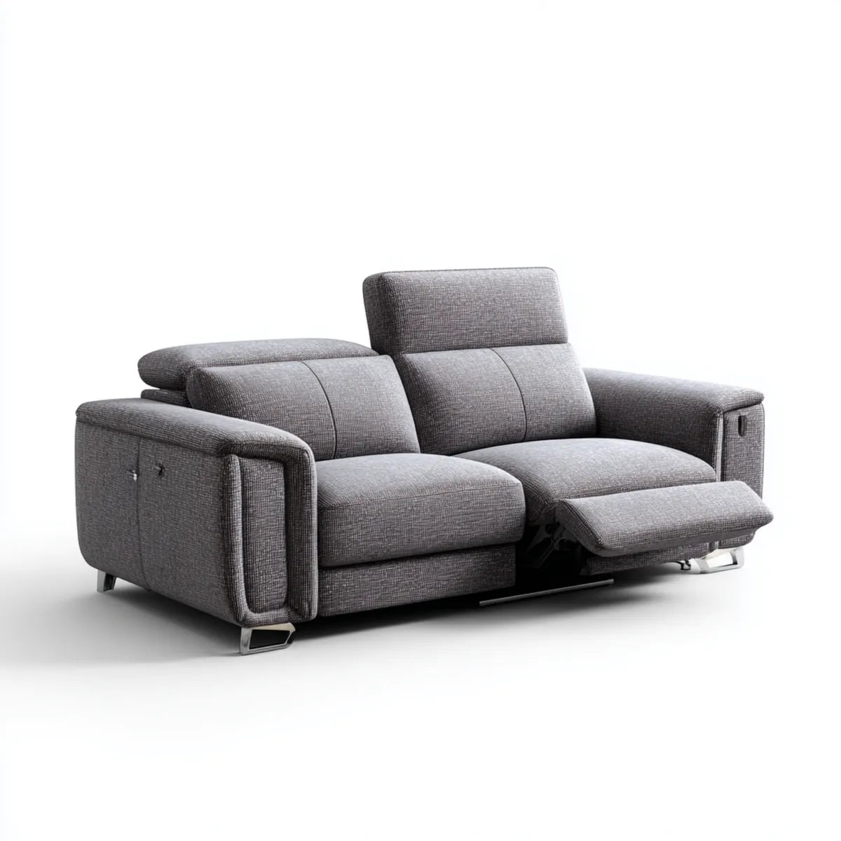 Sofa, rozk?adana sofa 2 fotele szary poliester 180 x 96 x 101 cm