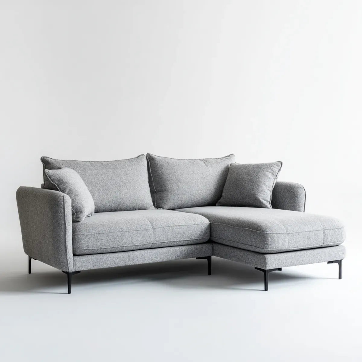 Sofa, Kanapa naro?na z krzese?kiem z szarym hakiem 250 x 160 x 85 cm poliester 3 siedzenia