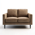Sofa dwa br?zowe miejsca 145 x 82 x 84 cm w prostok?tnym kszta?cie poliestru