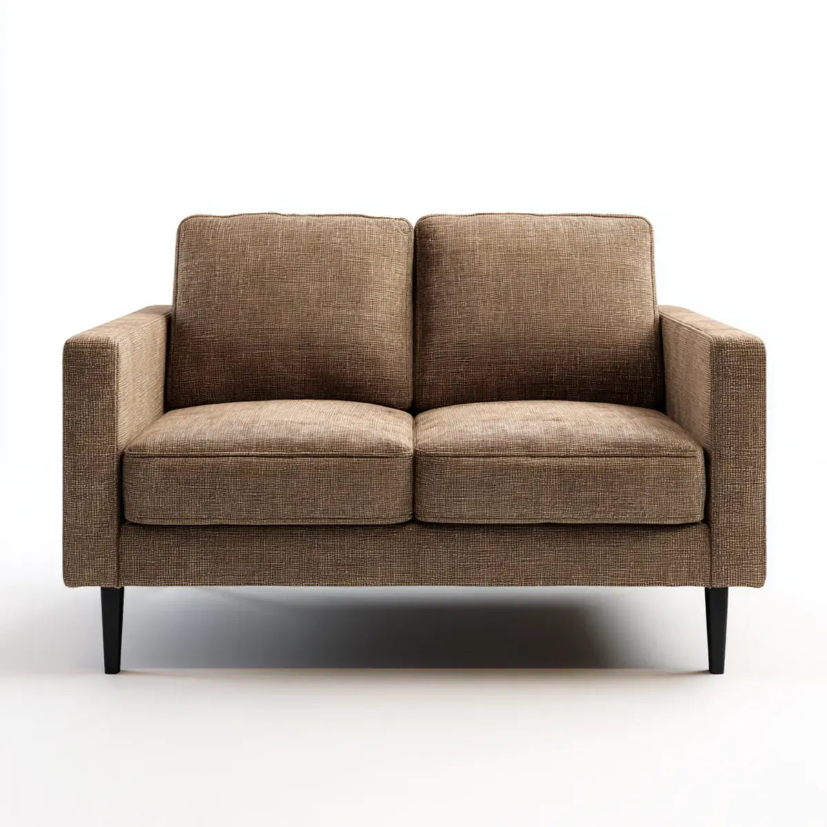 Sofa dwa br?zowe miejsca 145 x 82 x 84 cm w prostok?tnym kszta?cie poliestru