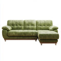 Sofa naro?na z krzese?kiem z prawej oliwkowej sk¨®ry zielony PU 250 x 160 x 90 cm