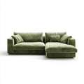 Sofa, Rożna sofa 3 oliwkowe zielone miejsca z szewcem longi poliestrowy aksamit bok 280 x 170 x 85 cm