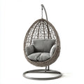 Hamak lub fotel wisz?cy, Szary ogr¨®d Egg Wisz?ce fotel 105 x 105 x 195 cm w stali i rattan PE