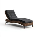 Leżak ogrodowy, Opalanie w kolorze czarnym rattan z dodatkiem pigmentów i brązowy z poduszkami, 200 x 70 x 83 cm