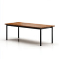 St¨®? do jadalni, prostok?tny st¨®? sto?owy br?zowy i czarny 160 x 80 x 75 cm w litej akacji i drewna stalowego