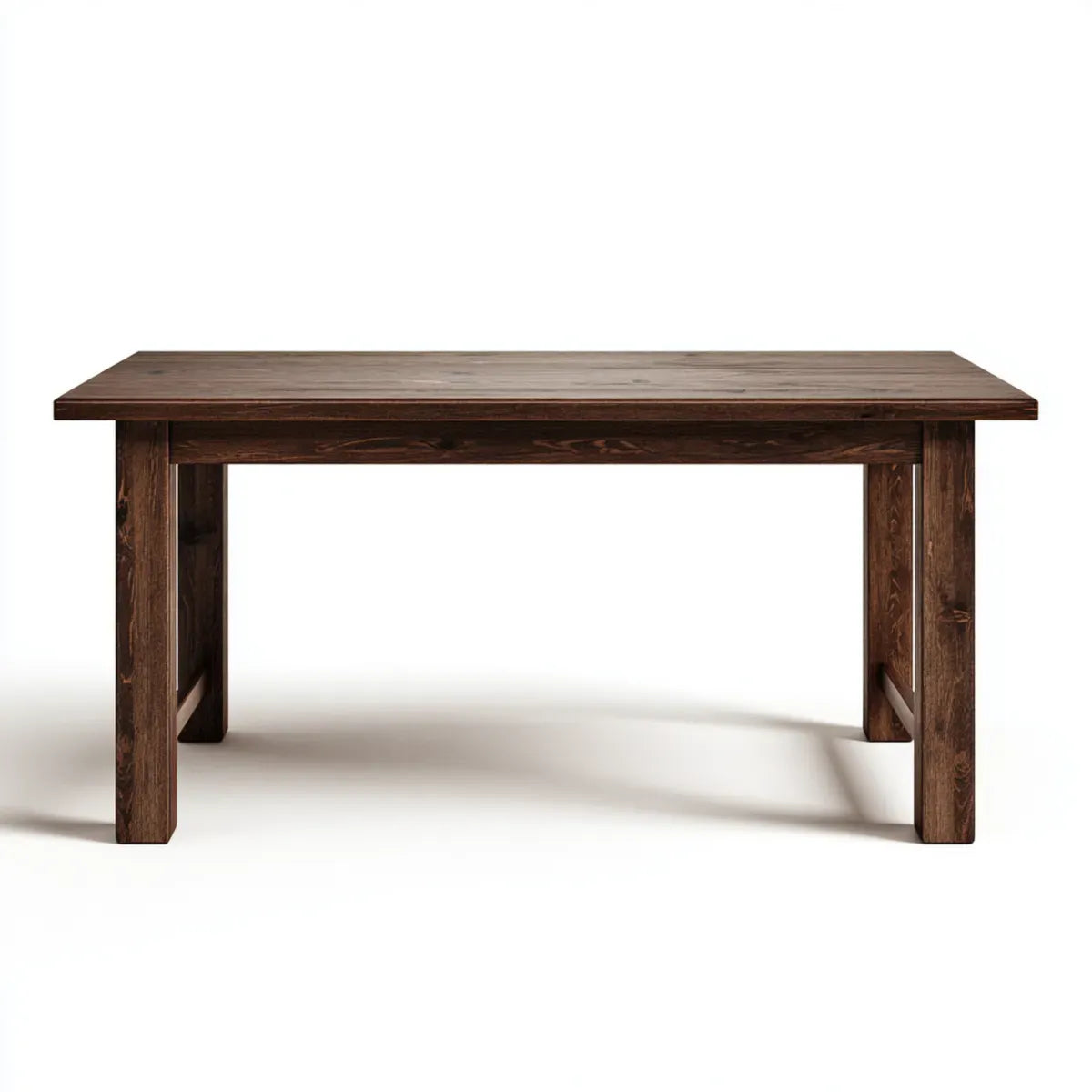 St¨®? do jadalni, prostok?tny br?zowy st¨®? jadalny w litym drewnie 180 x 90 x 76 cm