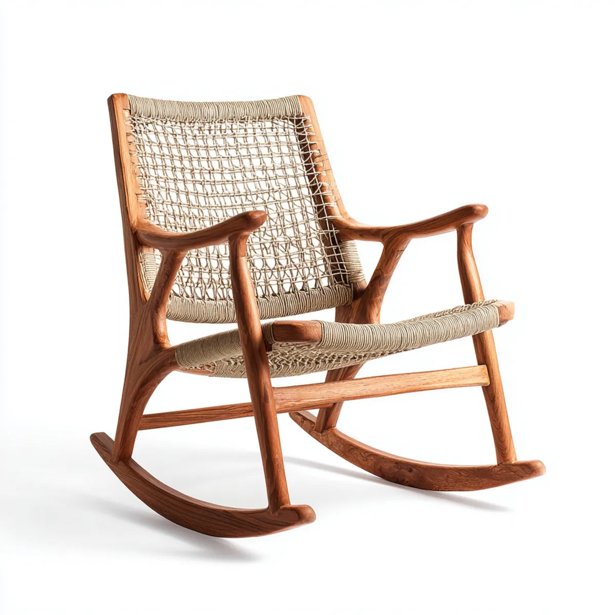 Fotel bujany, Br?zowe fotel br?zu w litym drewnie, 68 x 90 x 95 cm