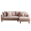 Sofa, K?cik sofa z szezlongiem r¨®?owy proszek aksamit 245 x 155 x 85 cm