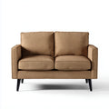 Sofa 2 fotele br?zowy poliester ze stalow? stop? 140 x 80 x 85 cm