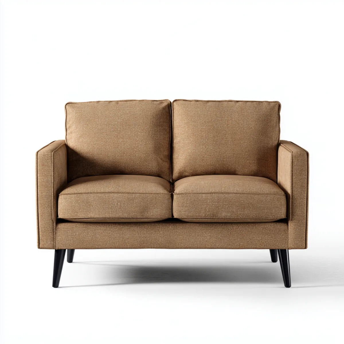 Sofa 2 fotele br?zowy poliester ze stalow? stop? 140 x 80 x 85 cm