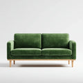 Sofa 2 miejsca zielony w aksamit poliestrowy z nogami w hewea sta?y 165 x 85 x 82 cm prostok?tna