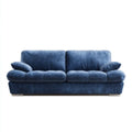 Sofa 3 miejsca niebieski 220 x 95 x 90 cm w prostok?tnym poliestrowym aksamicie