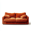 Sofa 2 pomara¨½czowa aksamitna sofa z prostok?tnymi paskami poliestrowymi 180 x 90 x 85 cm