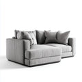 Sofa z krzese?kowym longiem lewym szarym poliestrem 260 x 165 x 85 cm k?t