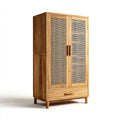 Szafa 2-drzwiowa z szuflad? Przyroda 100 x 55 x 190 cm D?b naturalny lite rattan drewna prostok?tne
