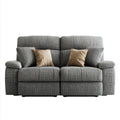 Sofa, rozkładana sofa 2 fotele szary poliester 170 x 95 x 100 cm prostokątna