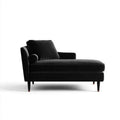 Fotel wypoczynkowy, Czarny meridian salonowy w poliestrze silvelvet efekt bioder 160 x 85 x 82 cm