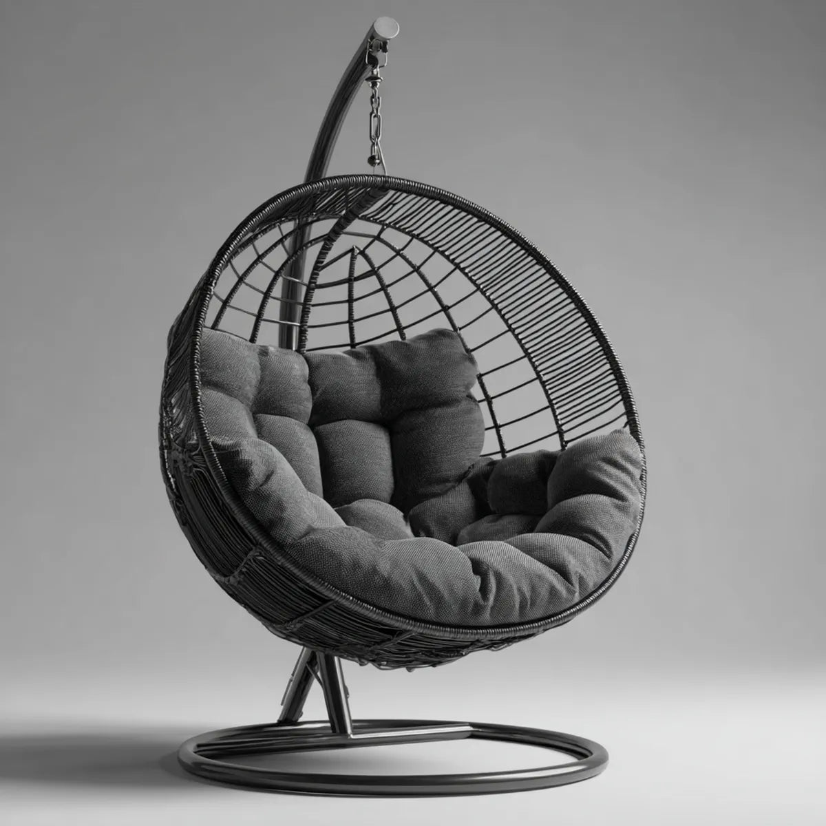 Hamak lub fotel wisz?cy, Czarny ogr¨®d jaj krzes?o rattan PE i stali 105 x 75 x 195 cm