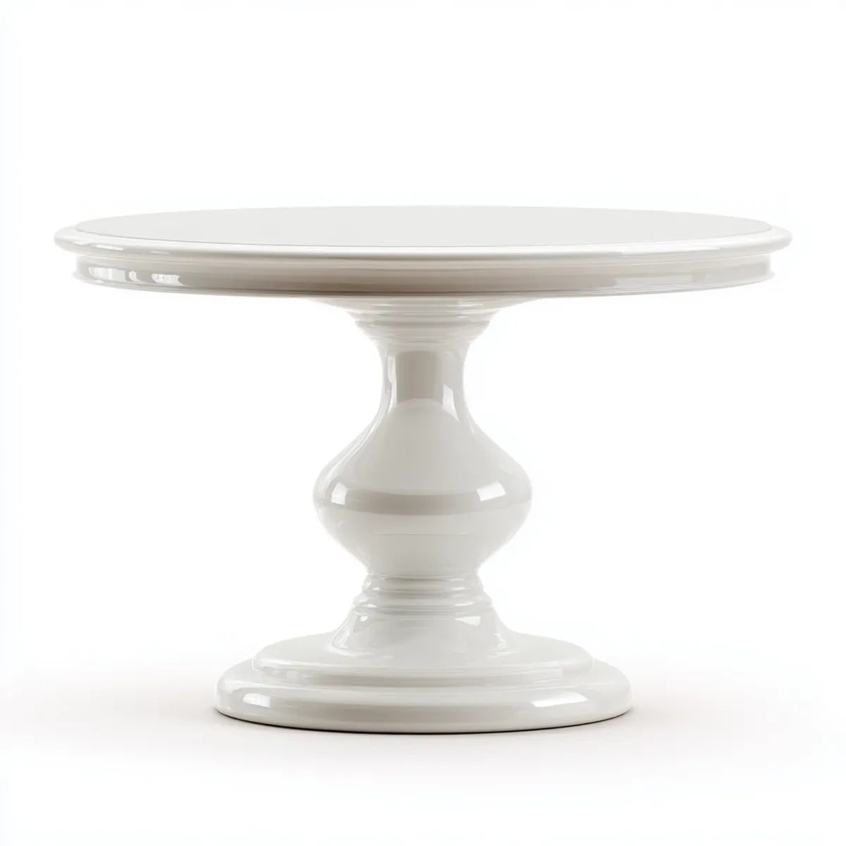 St¨®? do jadalni, Okr?g?y bia?y st¨®? do jadalni 120 x 120 x 75 cm, lakierowany MDF z podstaw? do piedesta?u