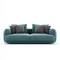 Sofa, 3 kanapa fotelik morska zieleń i szary z poduszkami poliestrowymi 220 x 95 x 78 cm