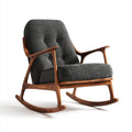 Fotel bujany, Antracyt szary rocker krzes?o w poliestrze i orzech w?oski sta?y 70 x 90 x 98 cm