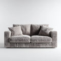 Sofa 2 umieszcza szary 180 x 90 x 85 cm w aksamicie z prostok?tnym poliestrowym ?ebrem