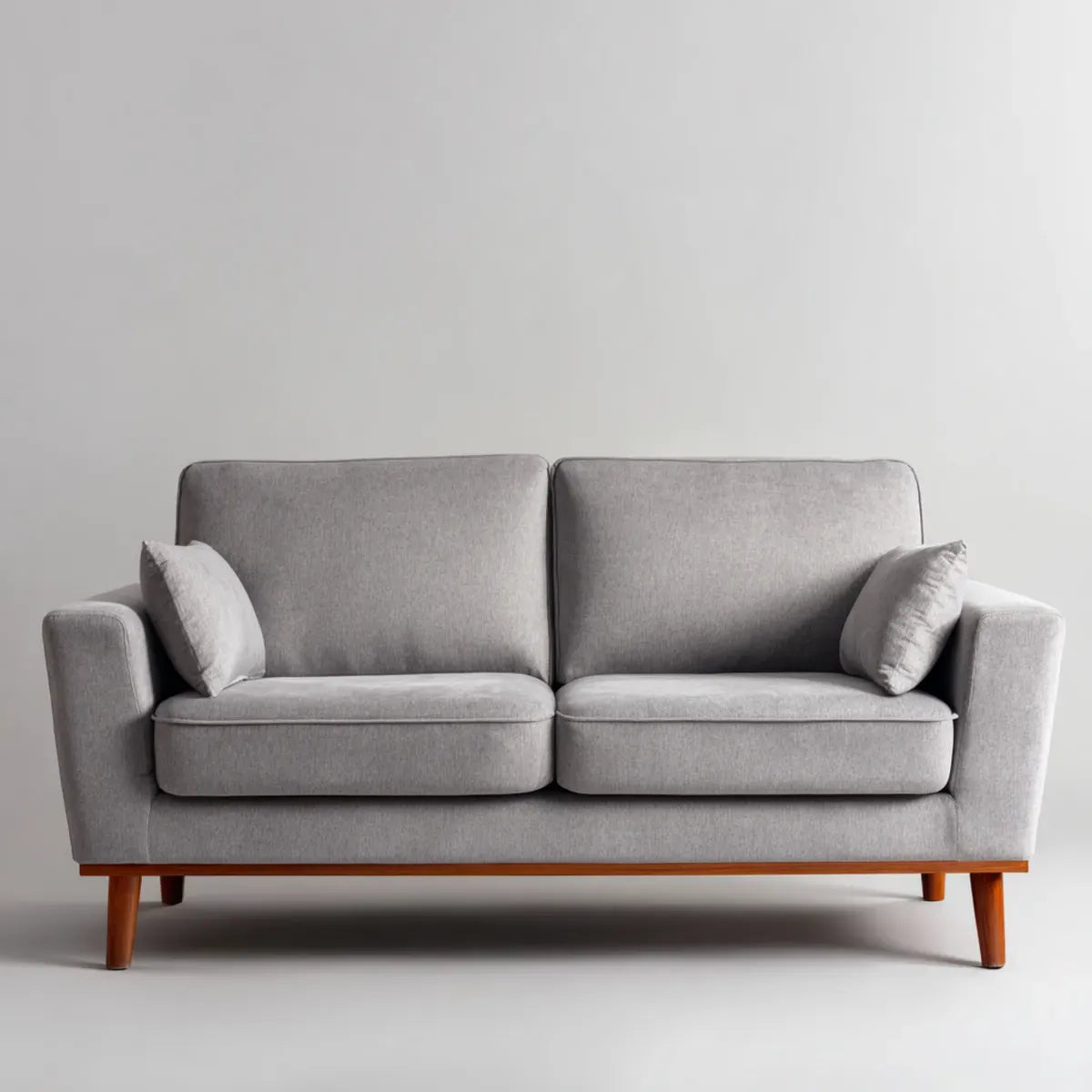 Sofa 2 umieszcza szary 170 x 86 x 84 cm w poliestrze z lit? ram? z drewna