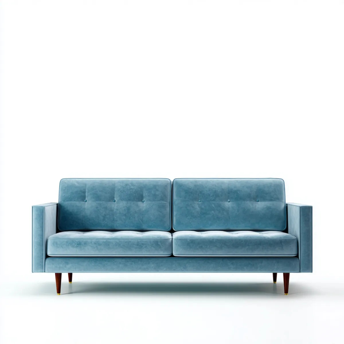 Sofa 2 miejsca niebieski w aksamitnym poliestrze prostok?tna kszta?t 180 x 82 x 84 cm
