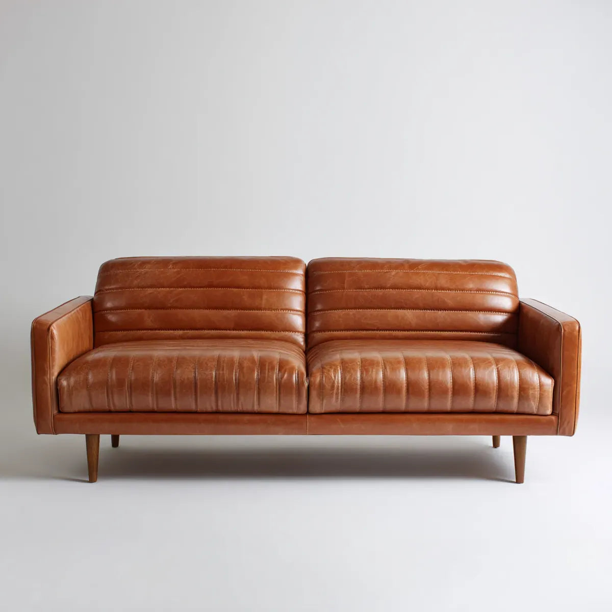 Sofa, 2-fotelowa sofa Cognac 180 x 82 x 82 cm ze sztuczn? pokryw? ze sk¨®ry PU prostok?tn?