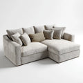 Sofa, Kanapa naro?na z krzese?kiem 3 miejsca szary go??bica 250 x 165 x 85 cm w poliestrowym kszta?cie L